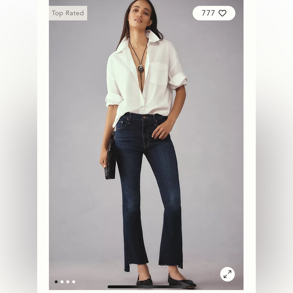 Mother The Insider Crop Step Fray Jeans Size 30